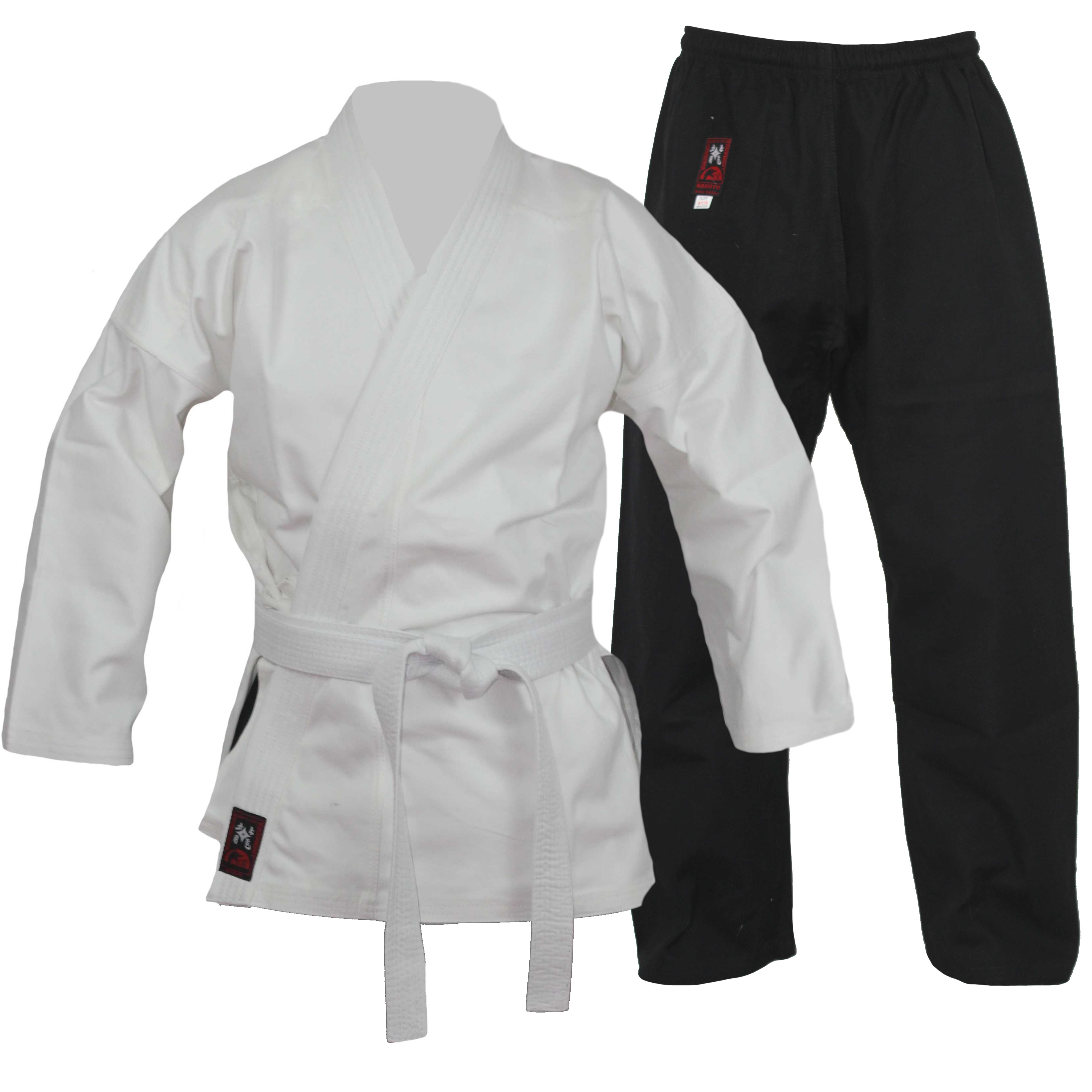 Kempo / Jiu-Jitsu Anzug Budodrake ALLSTYLE 12 oz. weiß/schwarz
