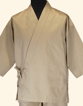 Meditationsanzug / Taiji Anzug beige Premium XL - ca. 190 cm