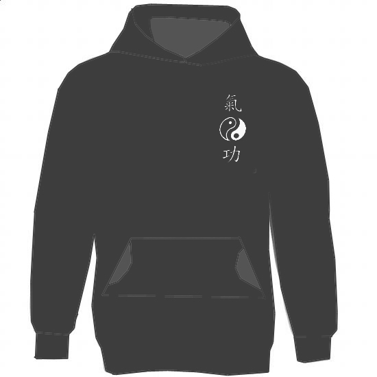 Qigong Sweatshirt organic grau, vorne beflockt