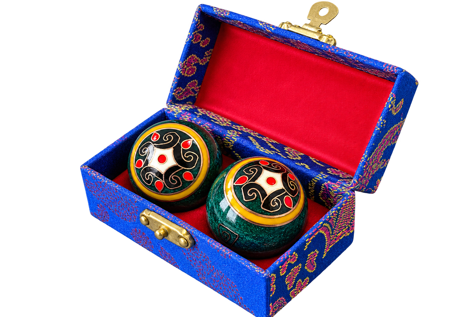 Qi-Gong Kugeln in Box, Jade, Klangkugeln