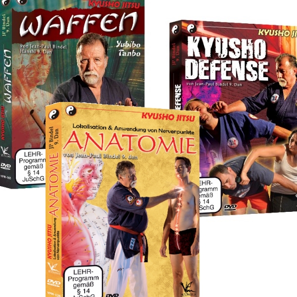3-er DVD Set: Kyusho Jitsu – Kyusho Defense, Anatomie, Waffen Yubibo & Tanbo