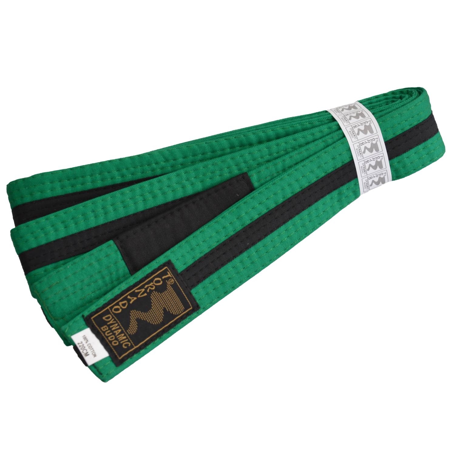 BJJ Brazilian Jiu-Jitsu Kinder Gürtel grün mit schwarzem Streifen 260