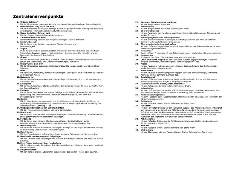 Nervenpunkttafel - Dim Mak Lerntafel