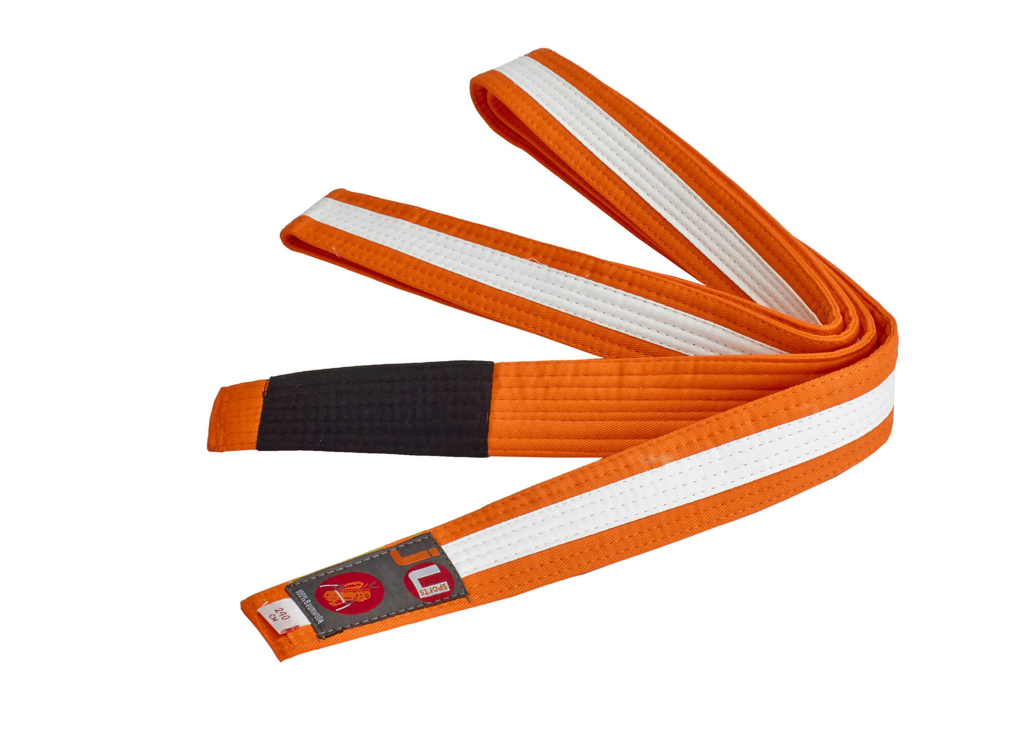 BJJ Brazilian Jiu-Jitsu Kinder Gürtel orange mit weißem Streifen 260