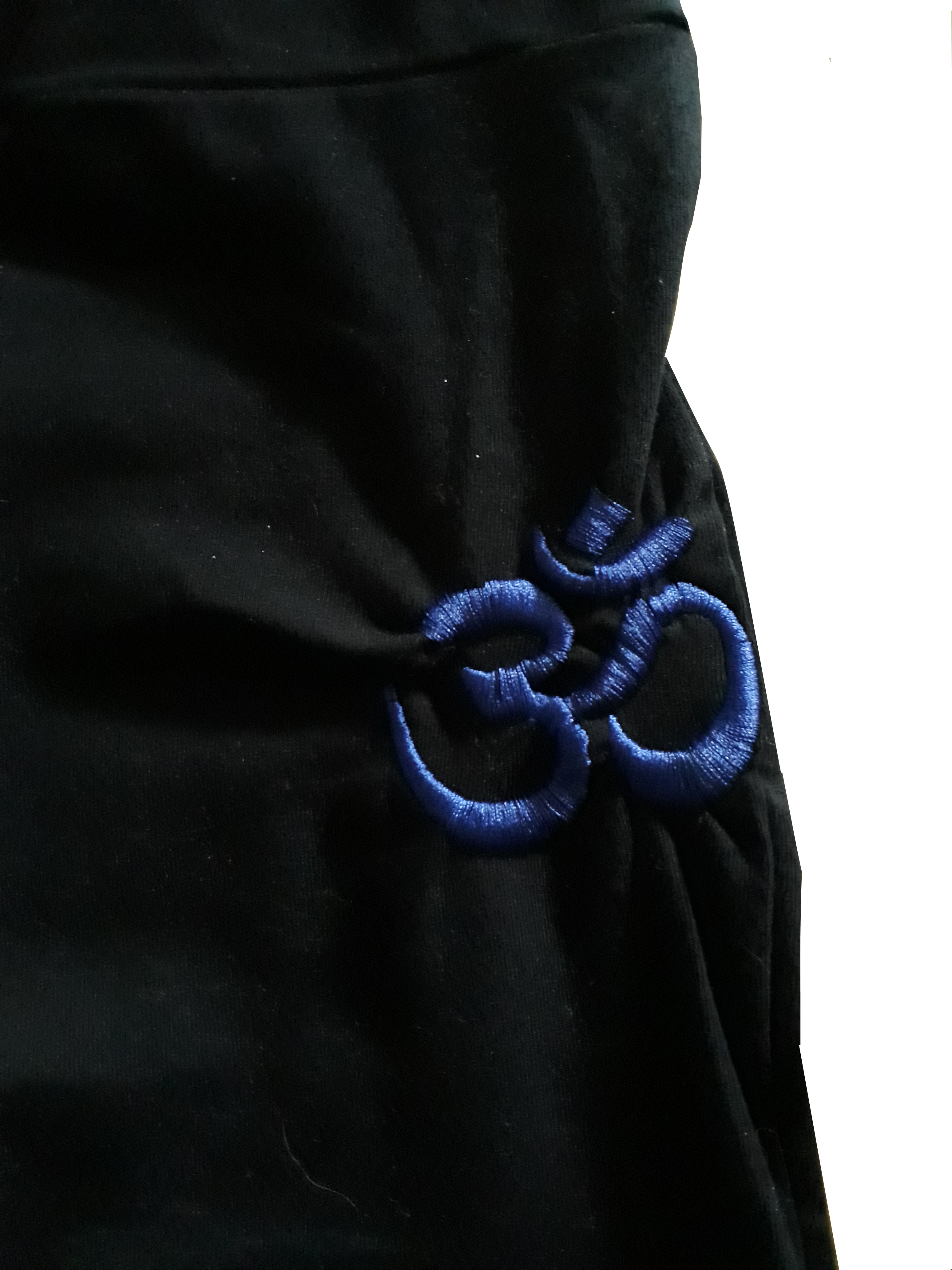 Yoga Hose schwarz mit blauem Stick (%SALE) L