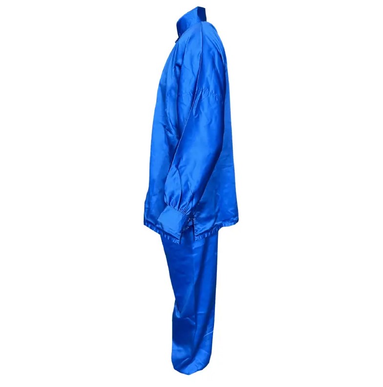 Kung-Fu Anzug Satin blau