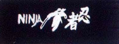 Stirnband schwarz Ninja weiß (schrift seitlich)