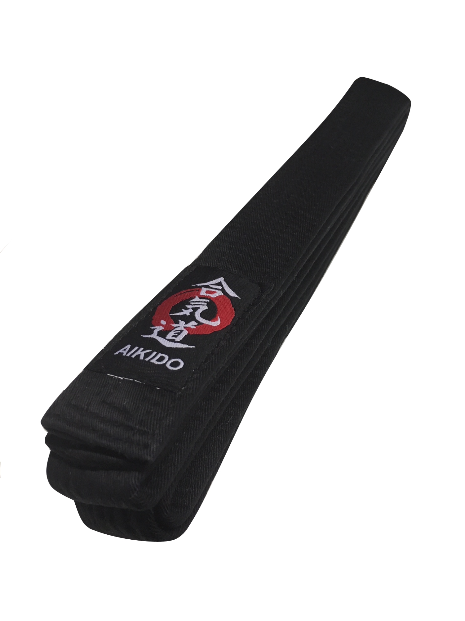 Aikido Label Gürtel schwarz, 4 cm breit