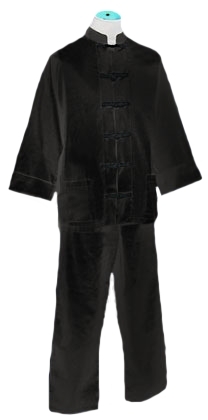 Qi Gong Anzug Deluxe, Leinen schwarz