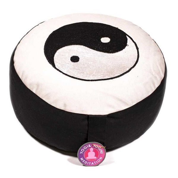 Meditationskissen / Yogakissen schwarz-weiß Yin-Yang