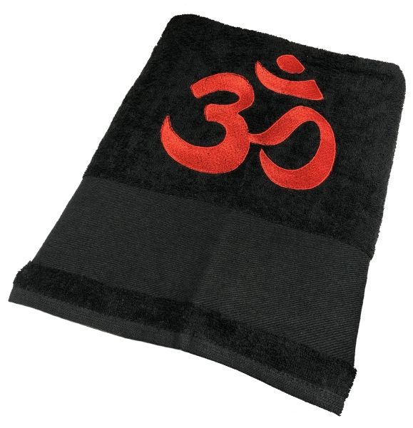 Yoga Handtuch anthrazit mit Bestickung
