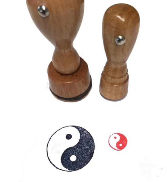 Holzstempel rund, Yin-Yang